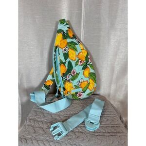 NWT Vera Bradley Essential Compact Sling Backpack Lemon Grove Quilted Adjustable